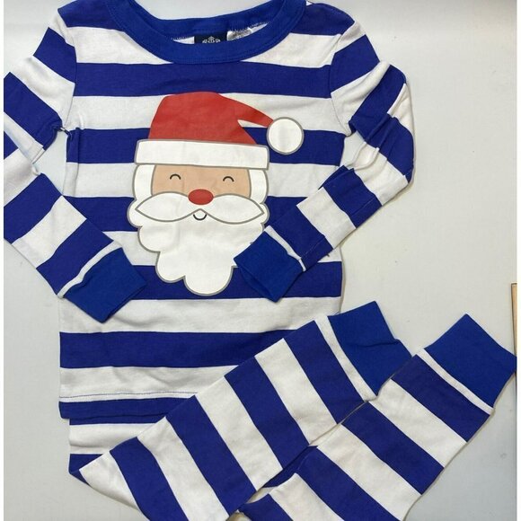 Skyr Kids Baby Santa Pajama Blue White Stripes NWT 2-Piece Set-US 3 Todd… - Picture 1 of 8